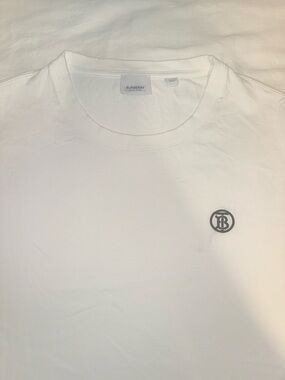 Burberry White Short Sleeve TB Logo Crewneck Tee
